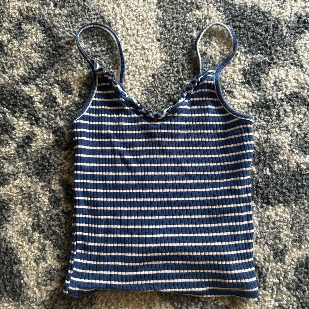 Striped Blue and Pink Women's Topshop tank top